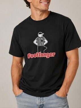 Cygnus Footlonger Graphic T-Shirt Black Men's Medium Novelty Gag Joke Parody Tee